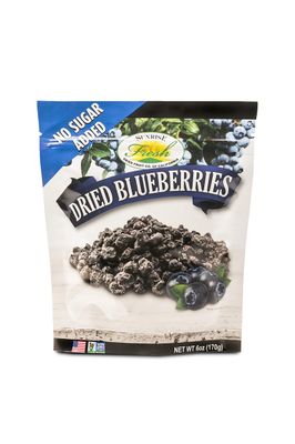 Sunrise Fresh Dried Blueberries, 6oz Bag - No Sugar Added, Dehydrated Fruit for Baking, Healthy Snack