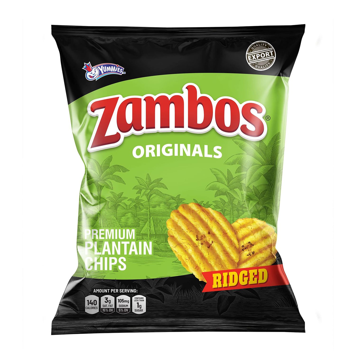 Zambos Plantain Chips Original, Ridged (Pack of 12)