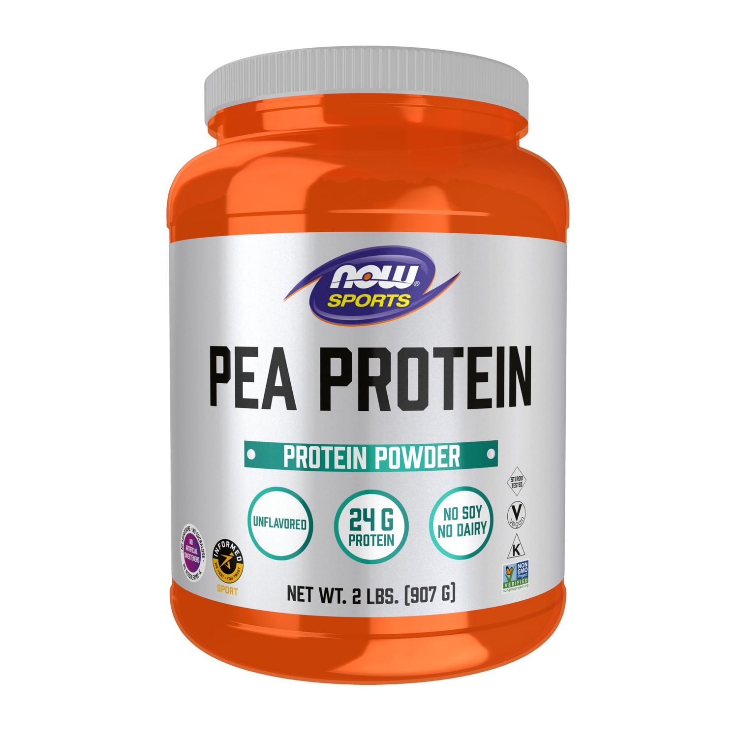 NOW Foods Sports Nutrition, Pea Protein 24 g, Fast Absorbing, Unflavored Powder, 2-Pound
