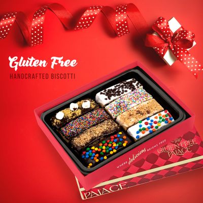 Gluten Free Palace Chocolate Covered Biscotti Gift Basket - Assorted Biscotti Cookies Gift for Men &amp; Women - Purim Treats - Gluten Free Easter Gift (8 Count)