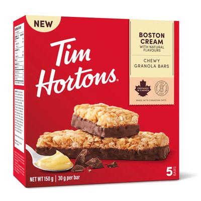 Tim Hortons Boston Cream Granola Bars, Peanut Free, 5 Count, 150g/5.25 oz. Box