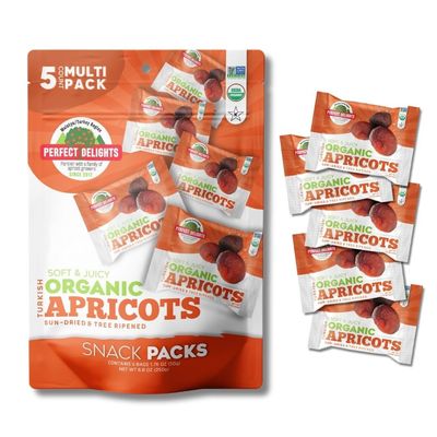 Perfect Delights Organic Snack Pack Apricots for Kids and Parents On-The-Go (5-Pack)