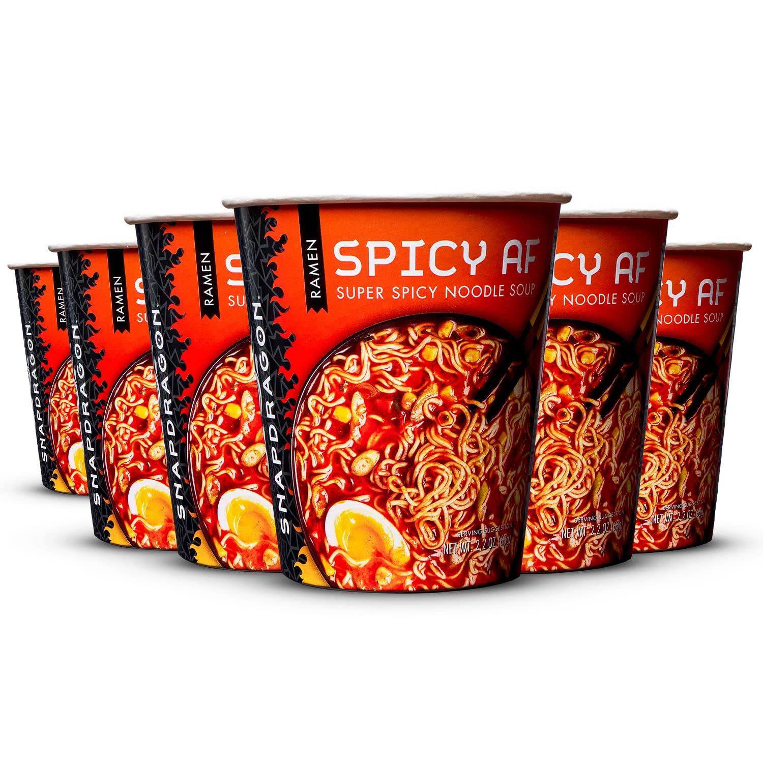Snapdragon Super Spicy Ramen Six Pack - Rich Spicy Broth With Authentic Ramen Noodles, Authentic Flavors,Satisfy Your Craving, includes Six 2.2 oz Packs
