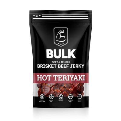 Bulk Beef Jerky - Brisket Jerky - Soft and Tender - All Natural - Beef Jerky Snack Packs - Perfect Beef Jerky Bulk Option for Protein-Packed Snacking - Hot Teriyaki 2.25 Ounce (Pack of 1)