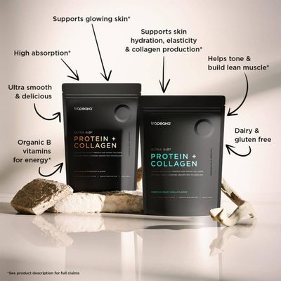Tropeaka Collagen Protein Powder for Smoothies &amp; Shakes - Creamy Vanilla - Clean Protein &amp; Marine Collagen Peptides for Skin, Hair &amp; Nails, Dairy Free, Gluten Free, Non-GMO, 18oz (17 Servings)