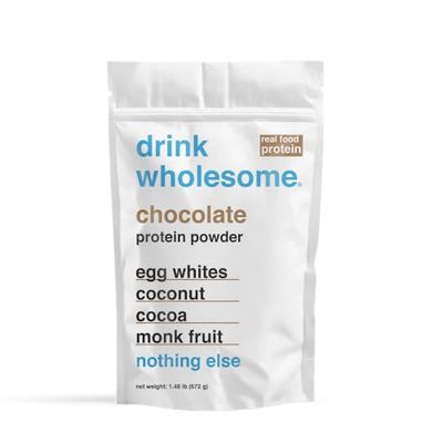 drink wholesome Chocolate Egg White Protein Powder  for Sensitive Stomachs  Gut Friendly  Dairy Free &amp; Lactose Free  No Artificial Sweeteners  Carnivore &amp; Paleo  Safe for Kids &amp; Seniors