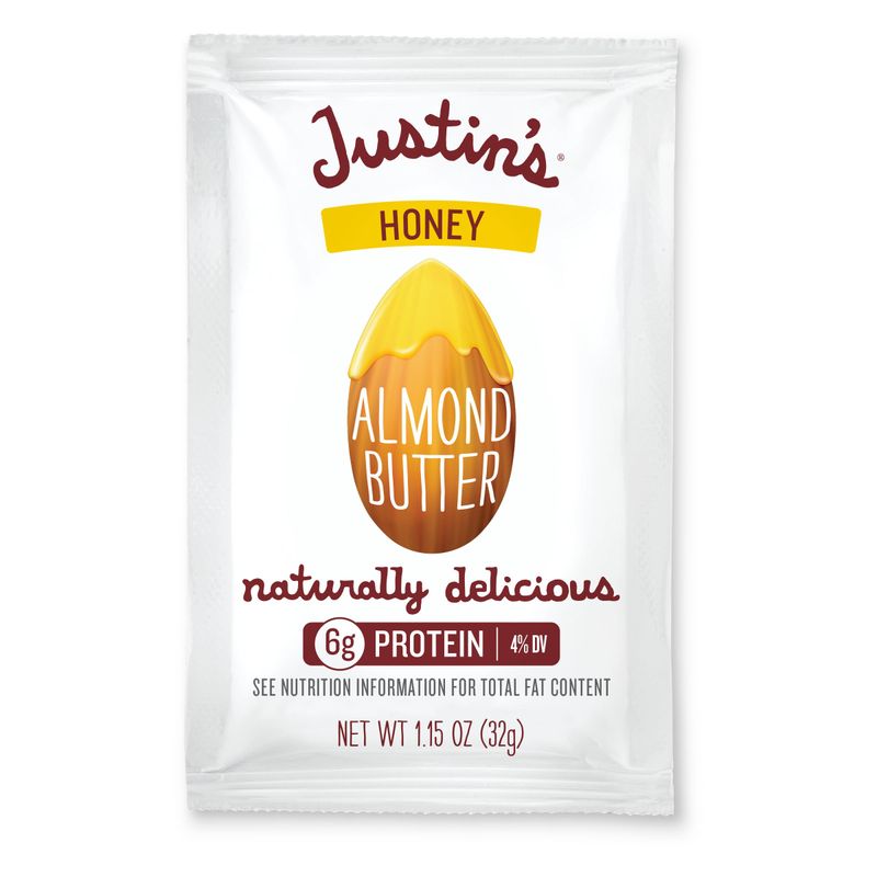 Justin&#39;s Nut Butter Honey Almond Butter Squeeze Packs, Gluten-free, Non-GMO, Sustainably Sourced 1.15 Ounce (Pack of 1)