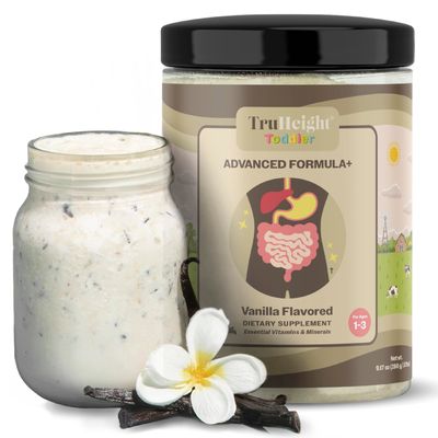 TruHeight Toddler Advanced Formula (Vanilla) 16 Vitamins Including C, D, Protein &amp; Iron for 1, 2, 3 Years Old, Milk Based Nutritional Drink, Toddler Complete Nutrition 12-36 Months - Non GMO
