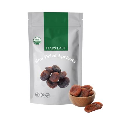 HARVEAST Turkish Sun Dried Apricots - Dehydrated Turkish Apricots - Tender &amp; Sweet Whole Dried Fruits - Vegan Snack in Resealable Pack - Sugar Free, Non-GMO, Unsulfured, Gluten Free &amp; Kosher (1 Lb)
