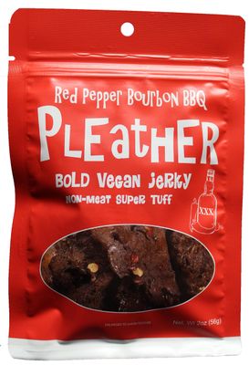 Red Pepper Bourbon BBQ Vegan Jerky - Bold BBQ Flavor - Made with Real Bourbon - Hand Made
