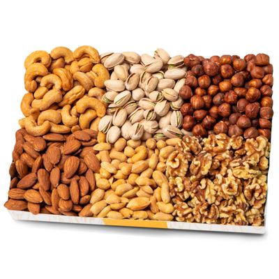 Nuts.com Nuts Assortment Tray - Mixed Nut Sampler Box for Spring, Mother&#39;s Day, and Festive Gifts - 2 lb Care Package Includes a Heart Healthy Variety of Cashews, Pecans, Pistachios &amp; More
