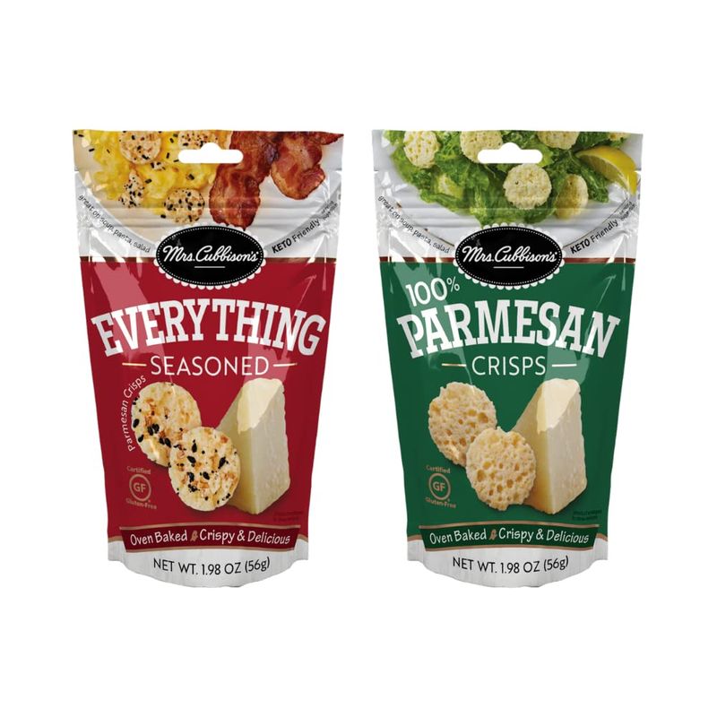 Mrs. Cubbison&#39;s Cheese Crisps Great for Snacking and Salad Topper (1 Everthing Seasoned  1 Parmesan Crisps)