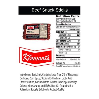 Klements Meat Snack Sticks 24 oz (Beef)