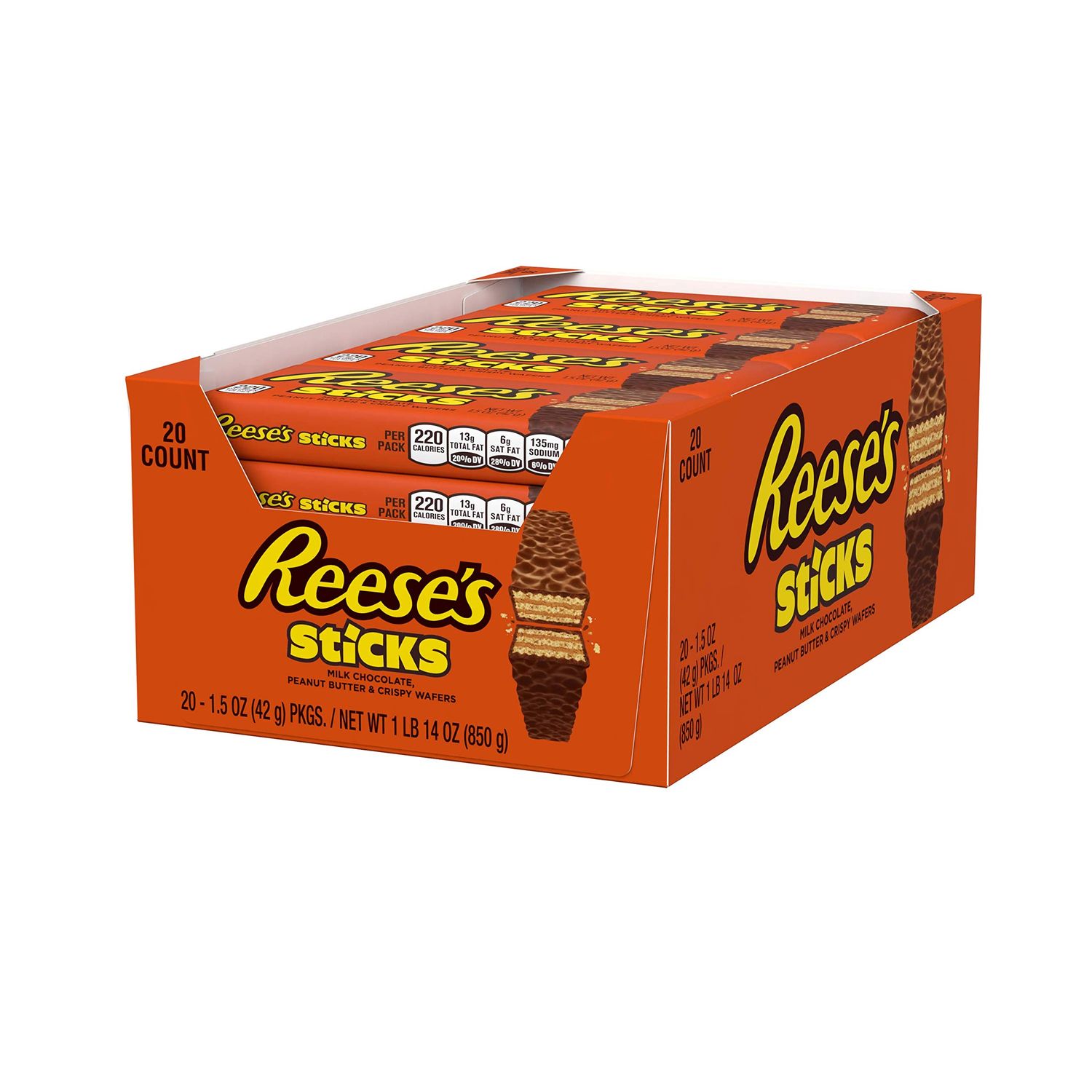 REESE&#39;S Peanut Butter Candy Sticks, 1.5 Ounce (Pack of 20)