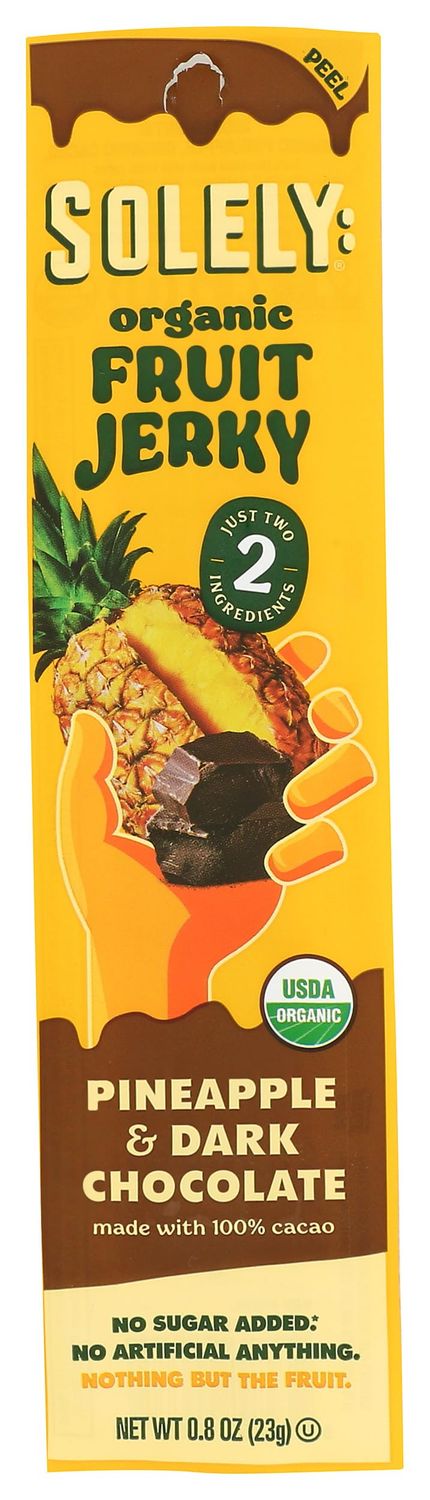 Solely, Fruit Jerky Pineapple With 100% 100% dark chocolate Organic, 0.8 Ounce