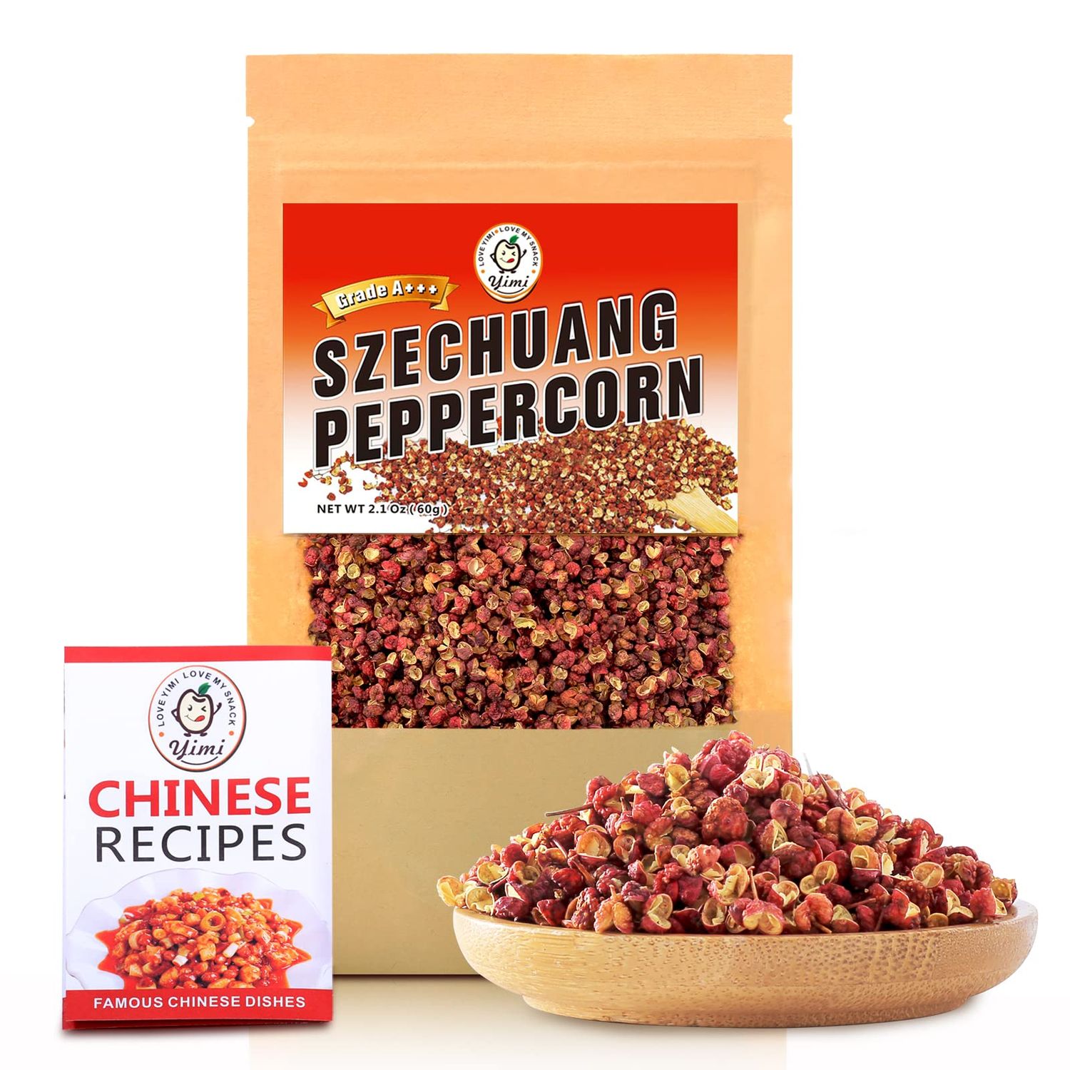 Yimi Sichuan Szechuan Peppercorns, Grade AAA Sichuan Whole Red Peppercorn, Strong Flavor for Mapo Tofu, Kung Pao Chicken, Ideal for Easter, 2.1 oz
