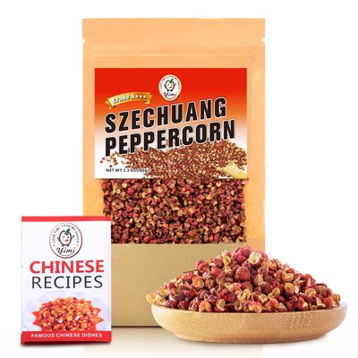 Yimi Sichuan Szechuan Peppercorns, Grade AAA Sichuan Whole Red Peppercorn, Strong Flavor for Mapo Tofu, Kung Pao Chicken, Ideal for Easter, 2.1 oz