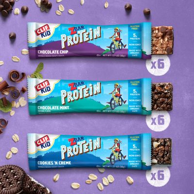 Zbar Protein - Chocolate Chip, Chocolate Mint, and Cookies 'n Creme - Variety Pack - Crispy Snack Bars - Made with Organic Oats - Non-GMO - 5g Protein - Gluten Free Protein Bars (18 Pack)