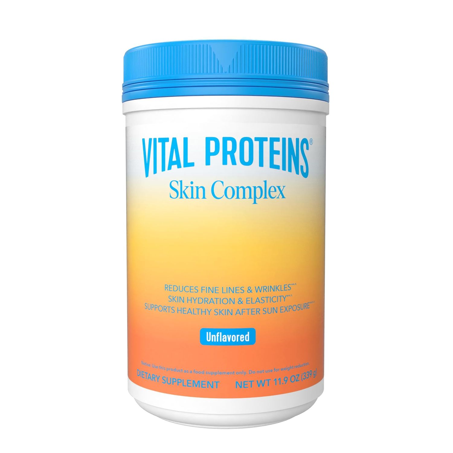 Vital Proteins Collagen Peptides for Women - 20g Hydrolyzed Collagen, Vitamin C, Hyaluronic Acid, Reduce Fine Lines &amp; Wrinkles, Verisol &amp; Holimel - Skin Complex Supplement, Unflavored 11.9oz Powder