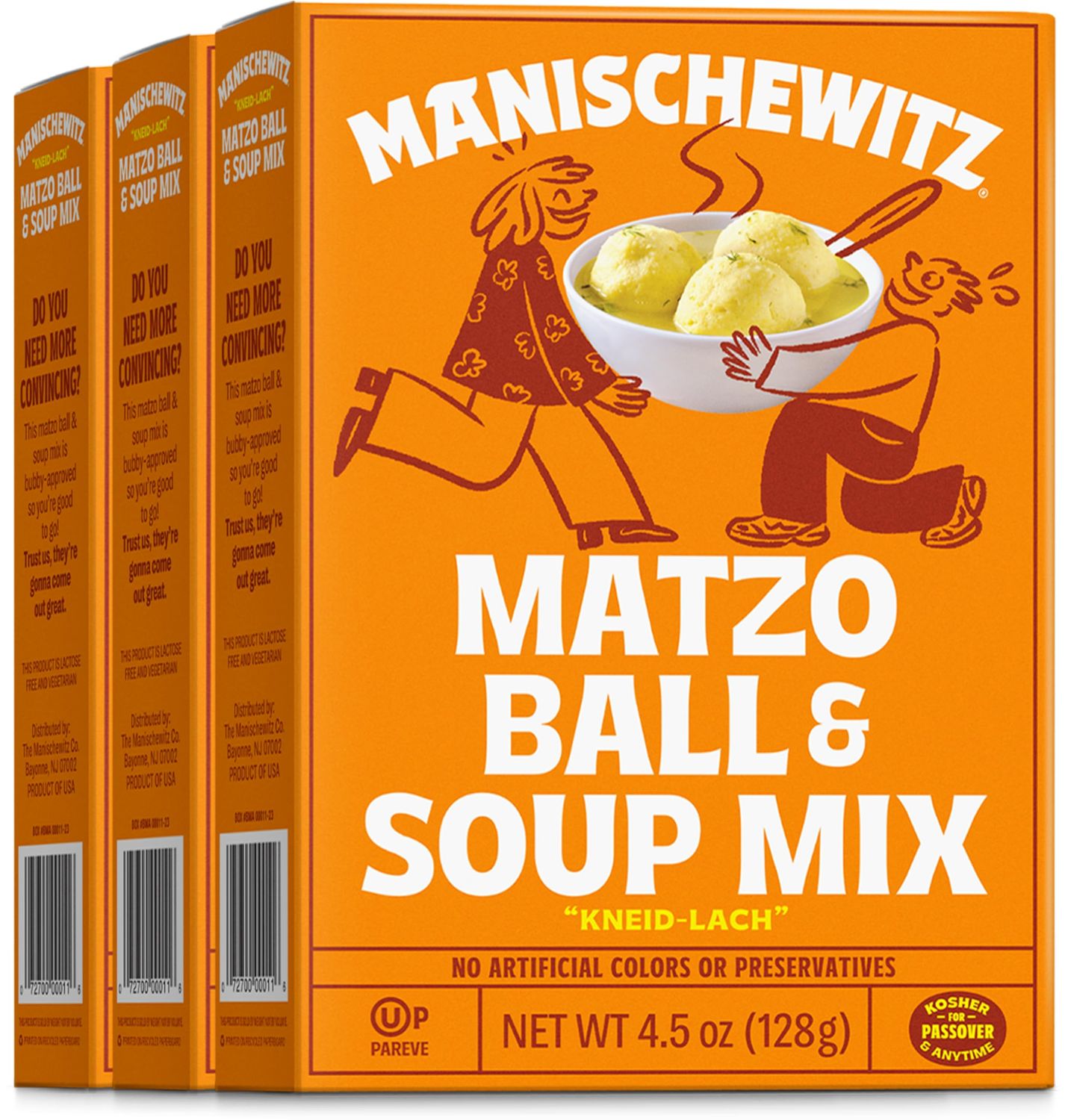 Manischewitz Matzo Ball and Soup Mix, 4.5oz (3 Pack)  Easy Prep  Kosher for Passover  Nothing Artificial  No MSG  Classic Fluffy Texture