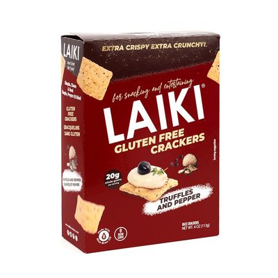 Gluten Free Crackers Truffles and Pepper Flavor Healthy Snacks Whole Grain Brown Rice Almond Flour Crackers Alternative Crispy Crunchy Tasty Snack Vegan Low Carb Light Snacks (Pack of 1)