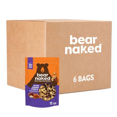 Bear Naked Granola Cereal, Whole Grain Granola, On-the-Go Snacks, Salted Caramel Crunch, 11oz Bag (1 Bag)