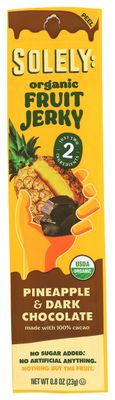 Solely, Fruit Jerky Pineapple With 100% 100% dark chocolate Organic, 0.8 Ounce