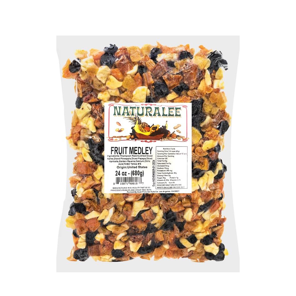 Naturalee Dried Fruit Medley 24 oz - Healthy Snack - Packed with Plant Based Energy