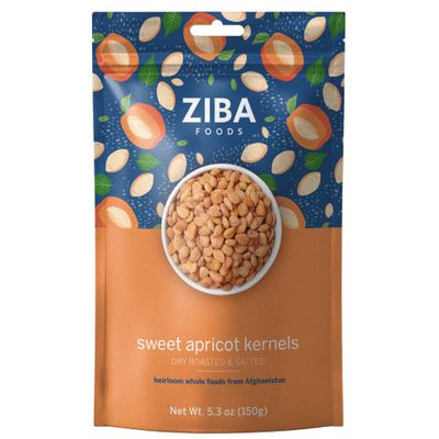 Ziba Foods Sweet Apricot Kernels  5.3 oz  Non-GMO &amp; Vegan Dried Apricot Seeds Whole 30 Friendly &amp; Keto, Paleo, Dry Roasted Superseed  Wild Grown Apricot Kernel High In Protein and Omega 3s
