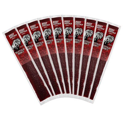 Buffalo Bob&#39;s Wild Game Meat Snack - Beef and Buffalo 10 Pack
