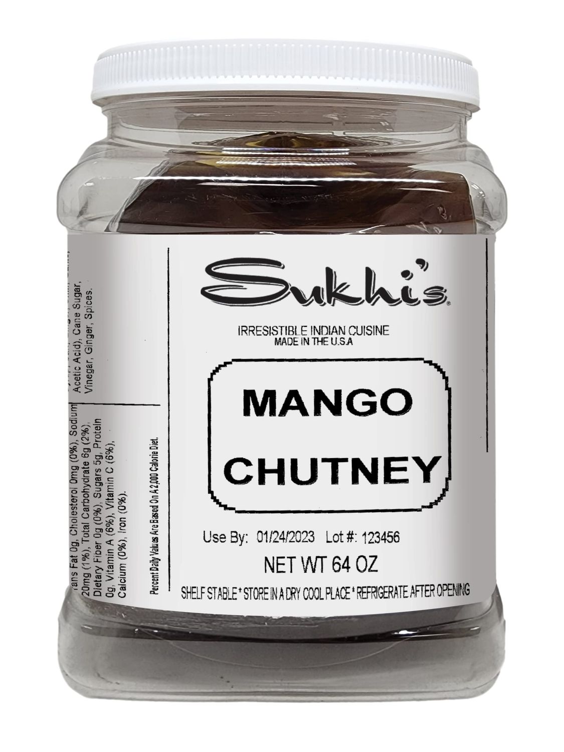 Sukhis Mango Chutney - Gluten Free Indian Chutney - Chutney Spread for Indian Food and Snacks (4 lbs) Bulk Foodservice