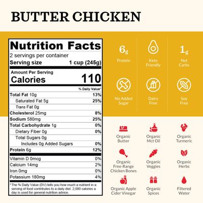 Kettle And Fire Broth Butter Chicken 16.9 OZ