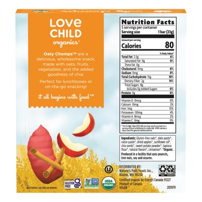 Love Child Organics Oaty Chomps Apple  Sweet Potato, 4 oz