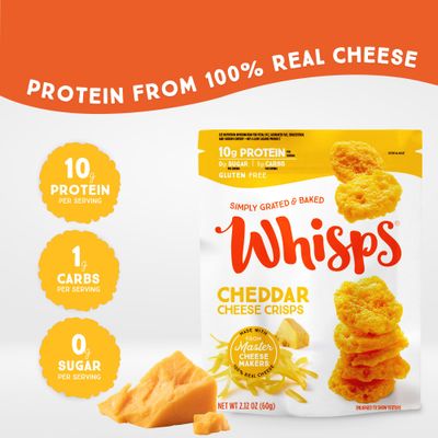 Whisps Cheese Crisps Variety Pack Protein Chips Healthy Snacks Protein Snacks, Gluten Free, High Protein, Low Carb Keto Food Parmesan, Cheddar Cheese, Asiago, Pepper Jack (2.12 Oz, 6 Pack)