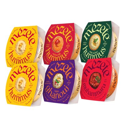 Mezete All-Natural Dip Snack Pack  No Added Oils  Preservatives-Free Variety Pack  Halal  Vegan Dips &amp; Spreads  Authentic Middle Eastern Taste  Great for Pita, Chips &amp; Charcuterie  Pack of 6