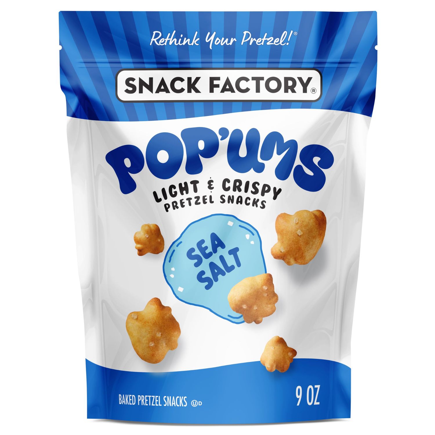Snack Factory Pop&#39;ums Sea Salt Pretzel Snacks, 9 Oz Bag