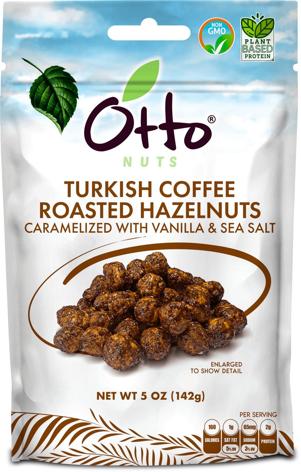 Otto Nuts - Turkish Coffee Roasted Hazelnuts, Non-GMO Naturally Vegan Snack, Good Source of Protein  5 OZ with Resealable Bag
