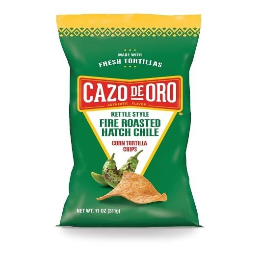 Cazo De Oro Fire Roasted Hatch Chili Tortilla Chips, 11 Ounces (Pack Of 9)