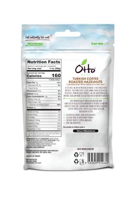 Otto Nuts - Turkish Coffee Roasted Hazelnuts, Non-GMO Naturally Vegan Snack, Good Source of Protein  5 OZ with Resealable Bag
