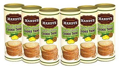 Mandy's Cookie Thins, Zesty Lemon, 4.6 Ounce (Pack of 6)