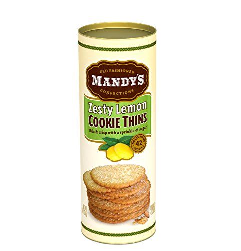 Mandy&#39;s Cookie Thins, Zesty Lemon, 4.6 Ounce (Pack of 6)