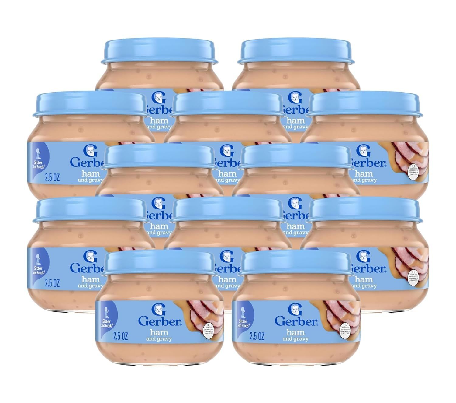 Gerber Mealtime for Baby 2nd Foods Baby Food Jar, Non-GMO Pureed Baby Food with Essential Nutrients (Ham)