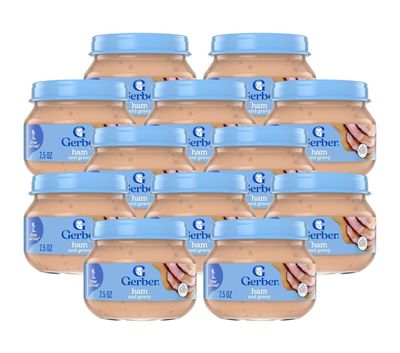 Gerber Mealtime for Baby 2nd Foods Baby Food Jar, Non-GMO Pureed Baby Food with Essential Nutrients (Ham)