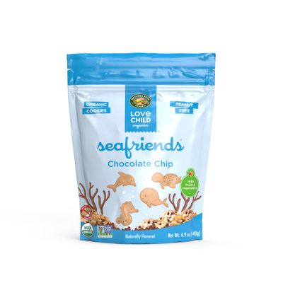 Love Child Organics Sea Friends Chocolate Chip Cookies, 4.9 oz (Pack of 1), Non-GMO, by Nature&#39;s Path