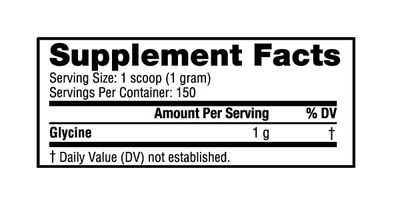 NutraBio Glycine Powder - Glycine Supplement- Free Form Amino Acid Supplement - 1000mg Serving - 150g, 150 Servings
