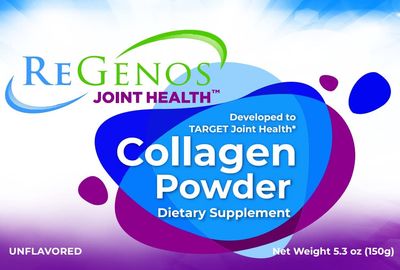 ReGenos Joint Health, 30 Day Supply, Collagen Peptides Powder Supplement, Hydrolyzed Collagen, Unflavored Collagen, Protein, Gluten Free, Kosher (1-Pack)