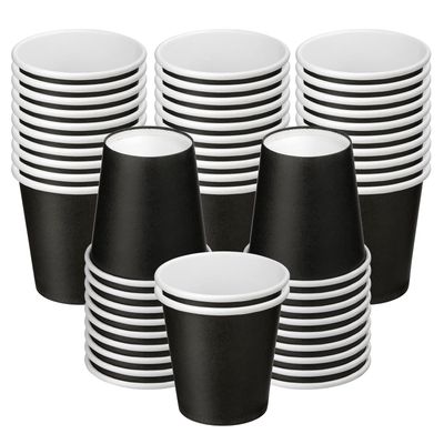 Iuuidu Bathroom Cups 3 oz Black Mouthwash Small Paper Cups - 50 Count for Bathroom &amp; Espresso, Party, Picnic, Travel