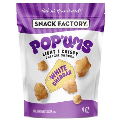 Snack Factory Pop&#39;ums White Cheddar Pretzel Snacks, 9 Oz Bag