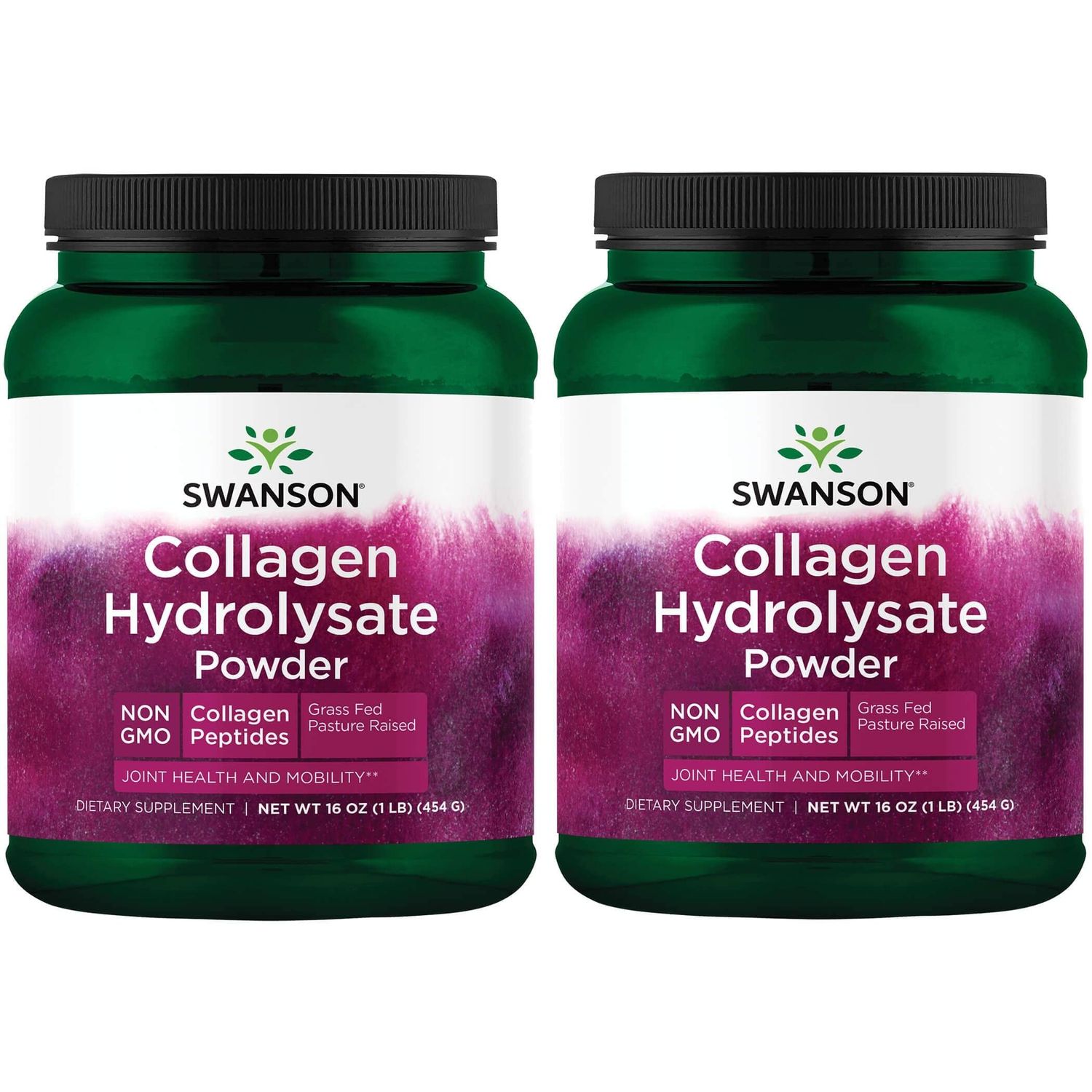 Swanson High Plains Collagen Hydrolysate Powder-Collagen Peptides Powder Supporting Hair, Skin, Nails, and Joint Health-Bioavailable Proteins Promoting Bone, Tissue, and Cartilage Support-(1lb) 2 Pack