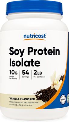 Nutricost Soy Protein Powder, 2 LB Vanilla, 10 Grams of Protein Per Serving, Vegetarian, Non-GMO &amp; Gluten Free